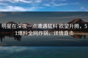 明星在深夜一点遭遇猛料 欲望升腾，51爆料全网炸锅，详情直击