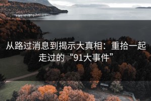 从路过消息到揭示大真相：重拾一起走过的“91大事件”